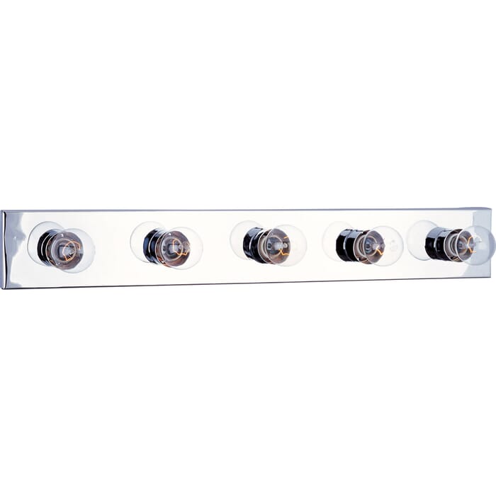 Maxim Lighting Essentials 5-Light Bathroom Vanity Light, Polished Chrome Maxim Lighting Essentials 5-Light Bathroom Vanity Light, Polished Chrome