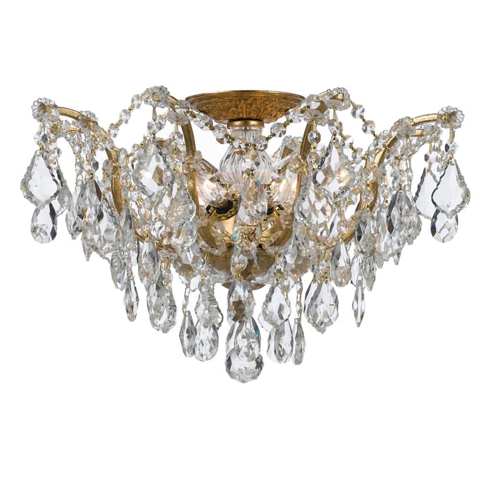 Crystorama Filmore 5-Light 19" Ceiling Light in Antique Gold with Clear Spectra Crystals Crystorama Filmore 5-Light 19" Ceiling Light in Antique Gold with Clear Spectra Crystals