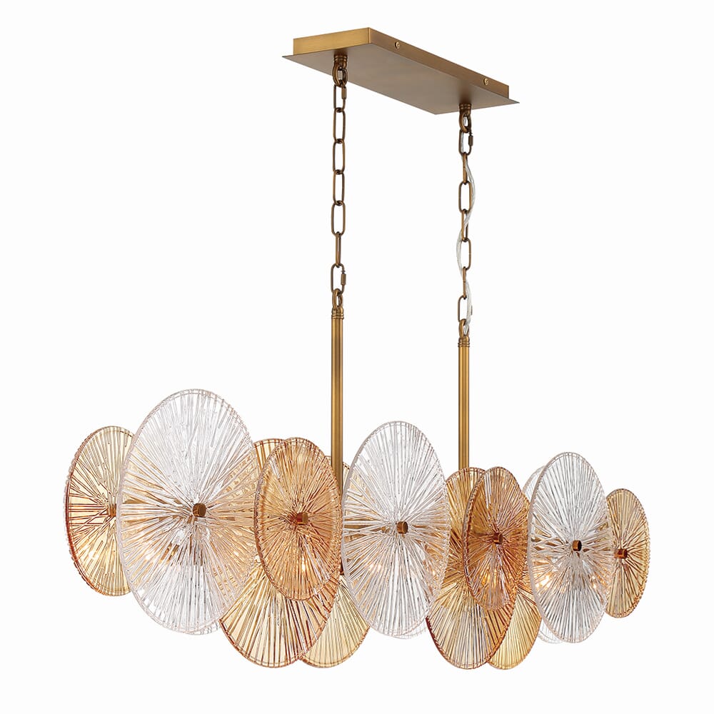 Sue-Anne 8-Light Chandelier in Plated Brass