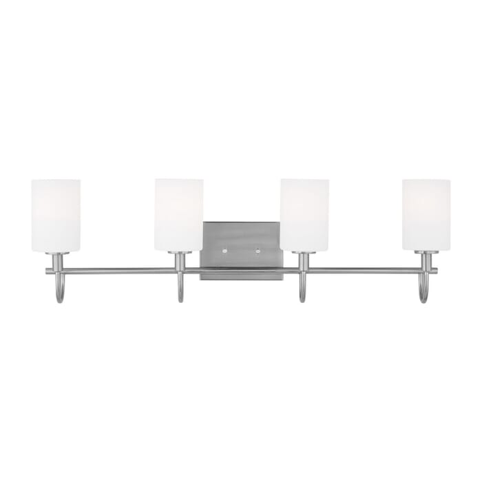 Oak Moore 4-Light LED Bathroom Vanity Light in Brushed Nickel Oak Moore 4-Light LED Bathroom Vanity Light in Brushed Nickel