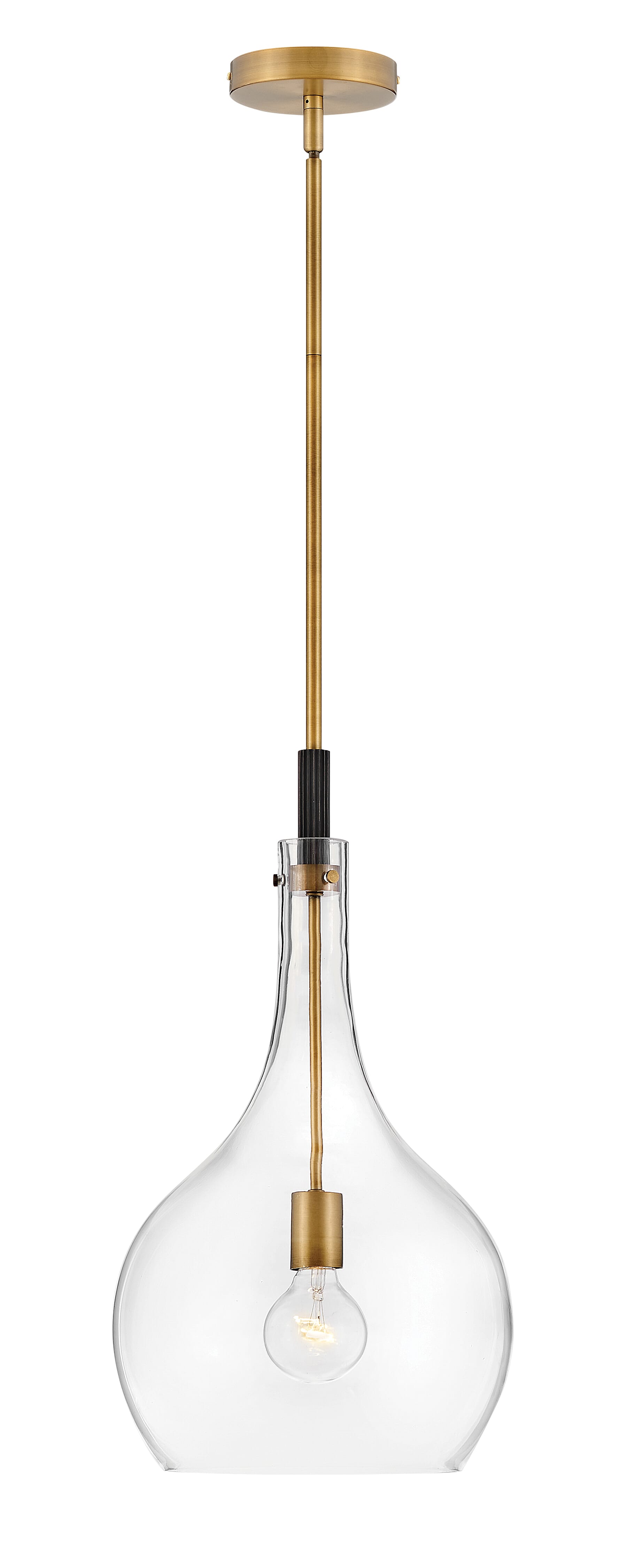 Heritage Brass LED Pendant from the Ziggy Collection