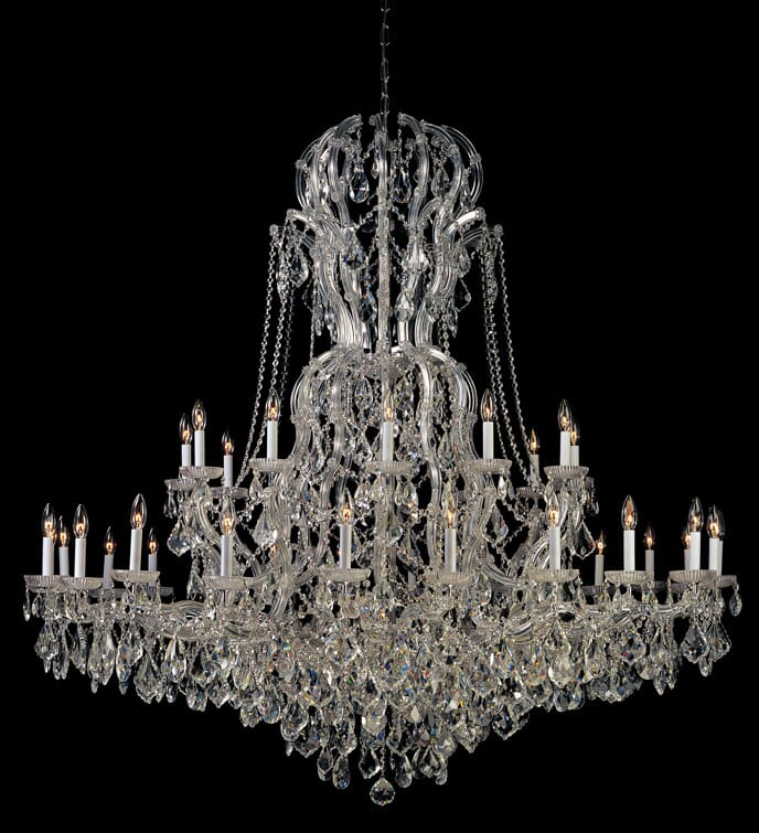 Maria Theresa 37-Light 66"" Traditional Chandelier in Polished Chrome with Clear Hand Cut Crystals -  Crystorama, 4460-CH-CL-MWP
