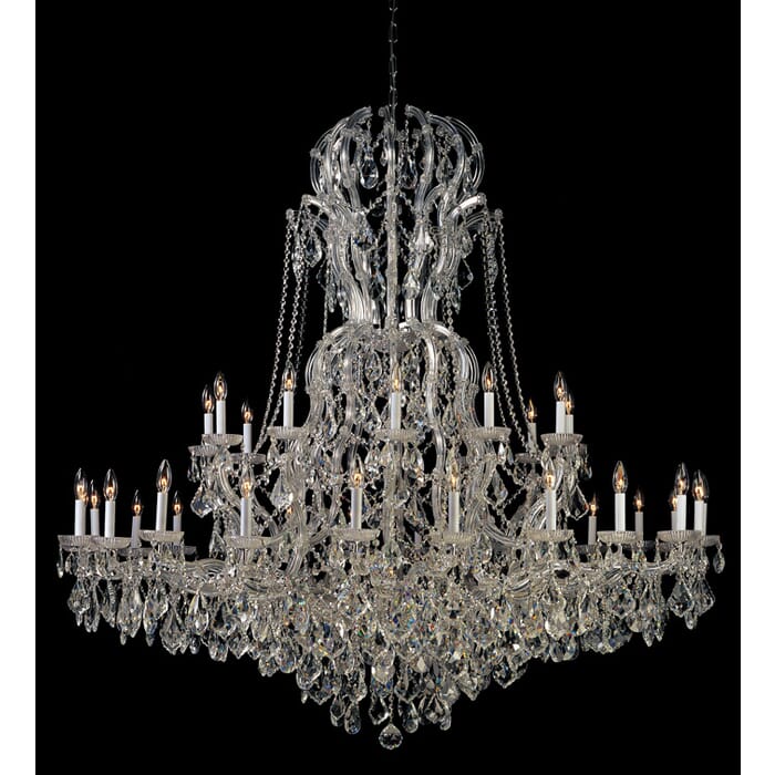 Crystorama Maria Theresa 37-Light 66" Traditional Chandelier in Polished Chrome with Clear Swarovski Strass Crystals Crystorama Maria Theresa 37-Light 66" Traditional Chandelier in Polished Chrome with Clear Swarovski Strass Crystals