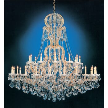 Crystorama Maria Theresa 37-Light 66" Traditional Chandelier in Gold with Clear Hand Cut Crystals