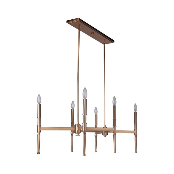 Craftmade Ella 6-Light 36" Transitional Chandelier in Satin Brass Craftmade Ella 6-Light 36" Transitional Chandelier in Satin Brass