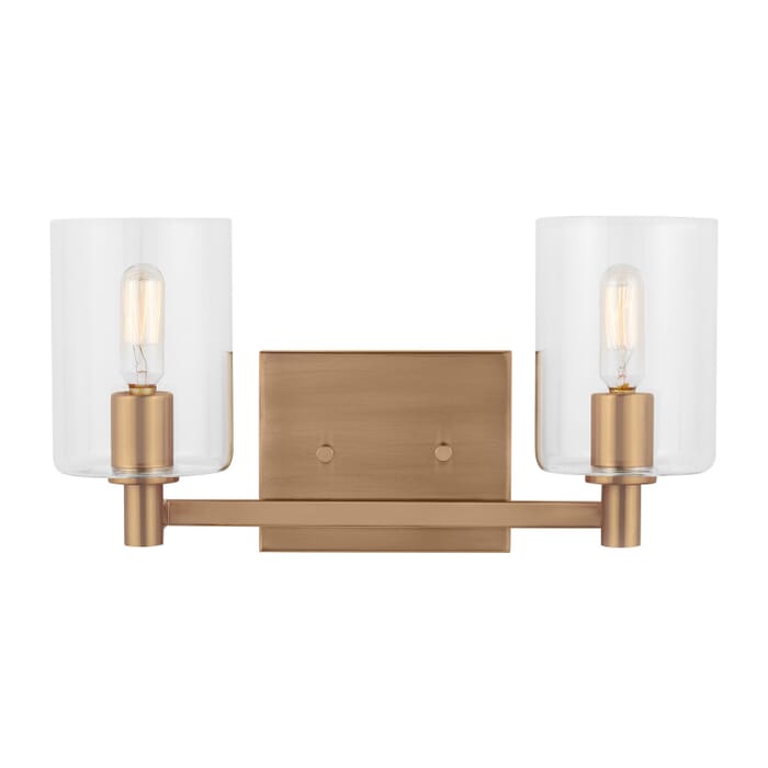 Fullton 2-Light Bathroom Vanity Light in Satin Brass Fullton 2-Light Bathroom Vanity Light in Satin Brass