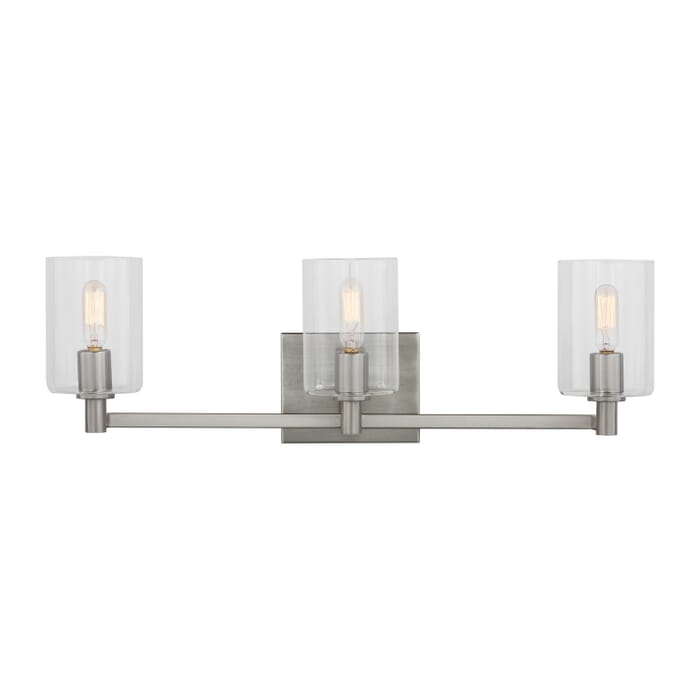 Fullton 3-Light Bathroom Vanity Light in Brushed Nickel Fullton 3-Light Bathroom Vanity Light in Brushed Nickel