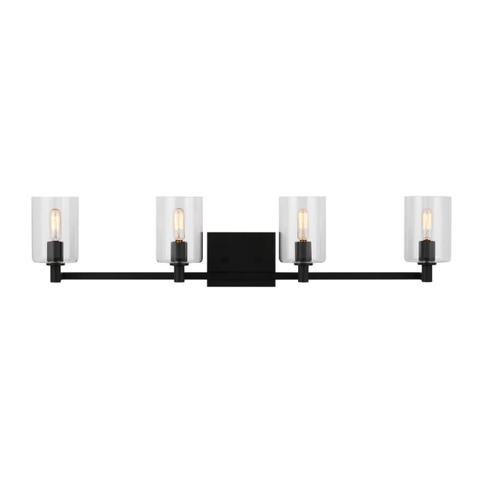 Fullton 4-Light Bathroom Vanity Light in Midnight Black Fullton 4-Light Bathroom Vanity Light in Midnight Black