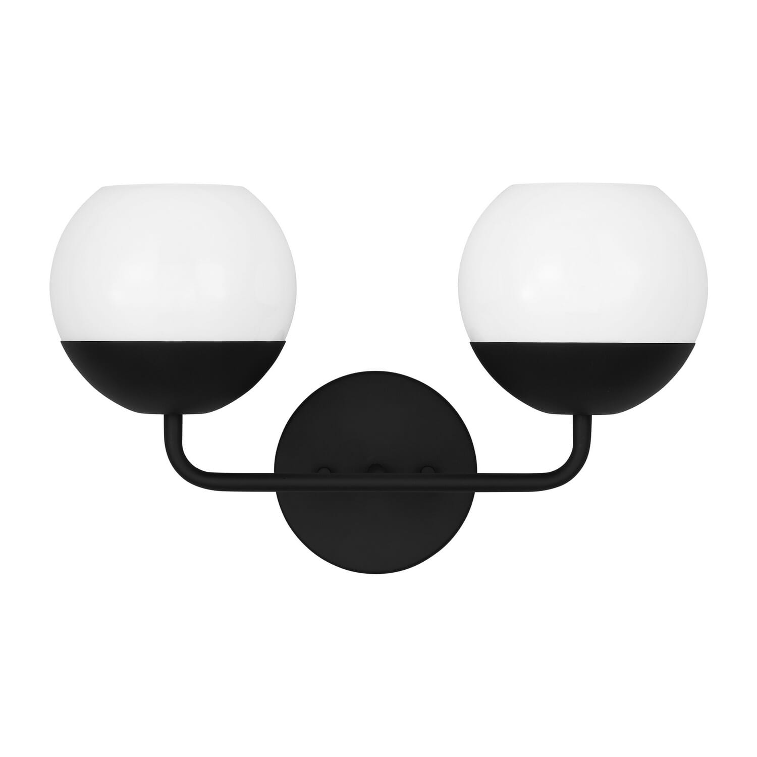 Alvin 2-Light Bathroom Vanity Light in Midnight Black