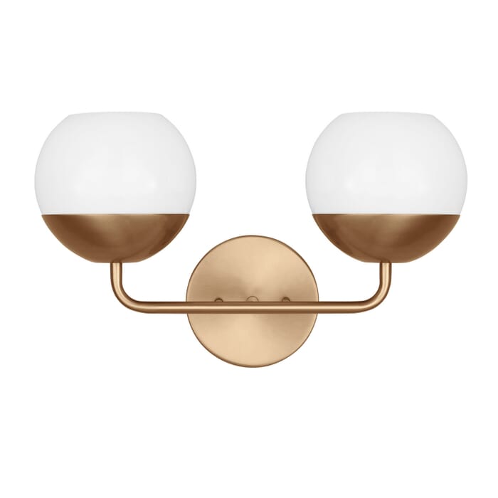 Alvin 2-Light LED Bathroom Vanity Light in Satin Brass Alvin 2-Light LED Bathroom Vanity Light in Satin Brass