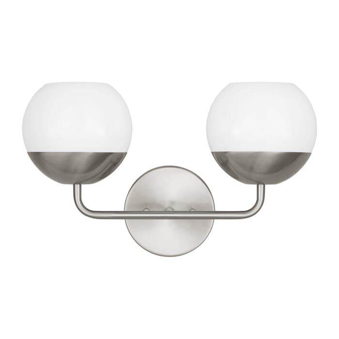 Alvin 2-Light LED Bathroom Vanity Light in Brushed Nickel Alvin 2-Light LED Bathroom Vanity Light in Brushed Nickel