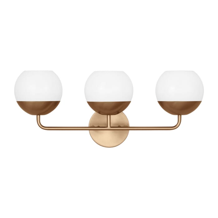 Alvin 3-Light Bathroom Vanity Light in Satin Brass Alvin 3-Light Bathroom Vanity Light in Satin Brass