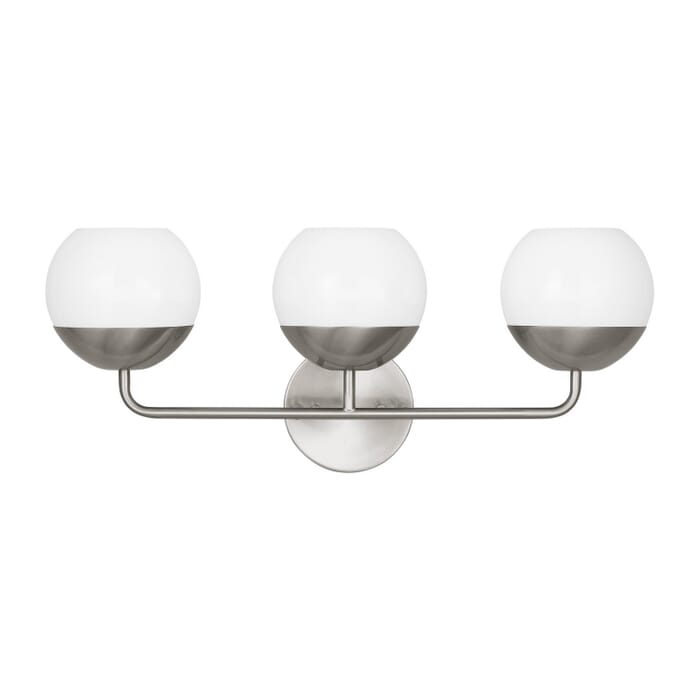Alvin 3-Light Bathroom Vanity Light in Brushed Nickel Alvin 3-Light Bathroom Vanity Light in Brushed Nickel