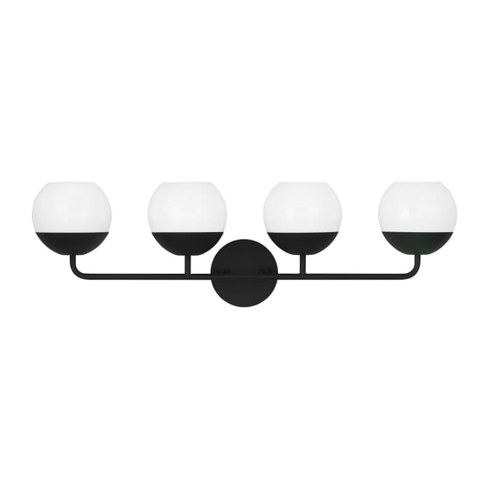 Alvin 4-Light Bathroom Vanity Light in Midnight Black Alvin 4-Light Bathroom Vanity Light in Midnight Black