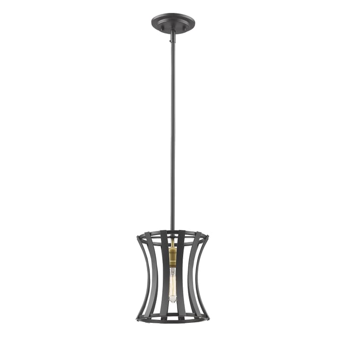 Z-Lite Geist 1-Light Mini Pendant Light In Bronze Gold Z-Lite Geist 1-Light Mini Pendant Light In Bronze Gold