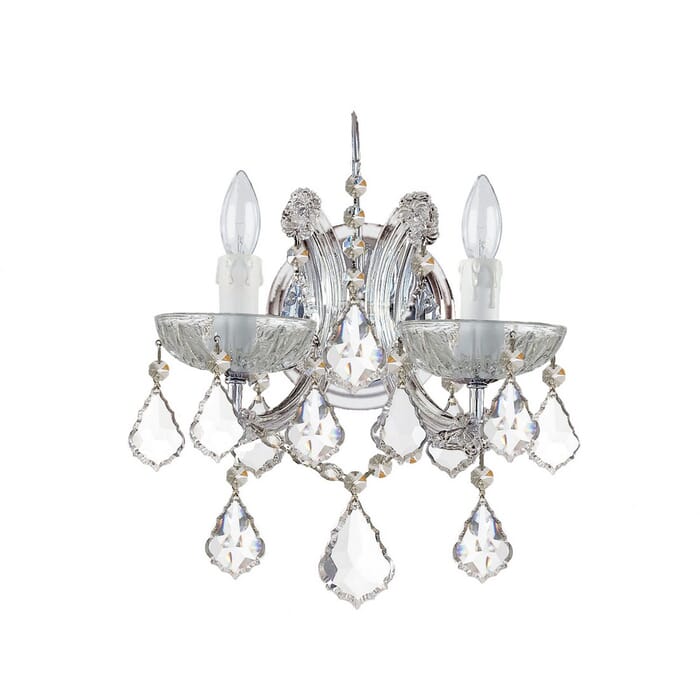 Crystorama Maria Theresa 2-Light 13" Wall Sconce in Polished Chrome with Clear Italian Crystals Crystorama Maria Theresa 2-Light 13" Wall Sconce in Polished Chrome with Clear Italian Crystals