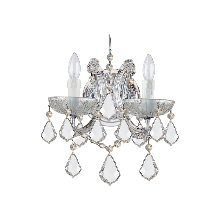 Crystorama Maria Theresa 2-Light 13" Wall Sconce in Polished Chrome with Clear Swarovski Strass Crystals Crystorama Maria Theresa 2-Light 13" Wall Sconce in Polished Chrome with Clear Swarovski Strass Crystals
