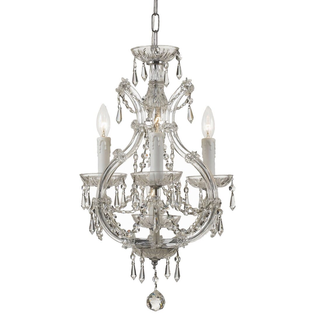 Maria Theresa 4-Light 21"" Mini Chandelier in Chrome with Clear Italian Crystals -  Crystorama, 4473-CH-CL-I