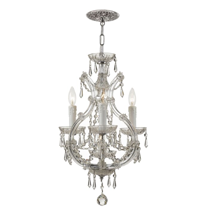 Crystorama Maria Theresa 4-Light 21" Mini Chandelier in Polished Chrome with Clear Spectra Crystals Crystorama Maria Theresa 4-Light 21" Mini Chandelier in Polished Chrome with Clear Spectra Crystals