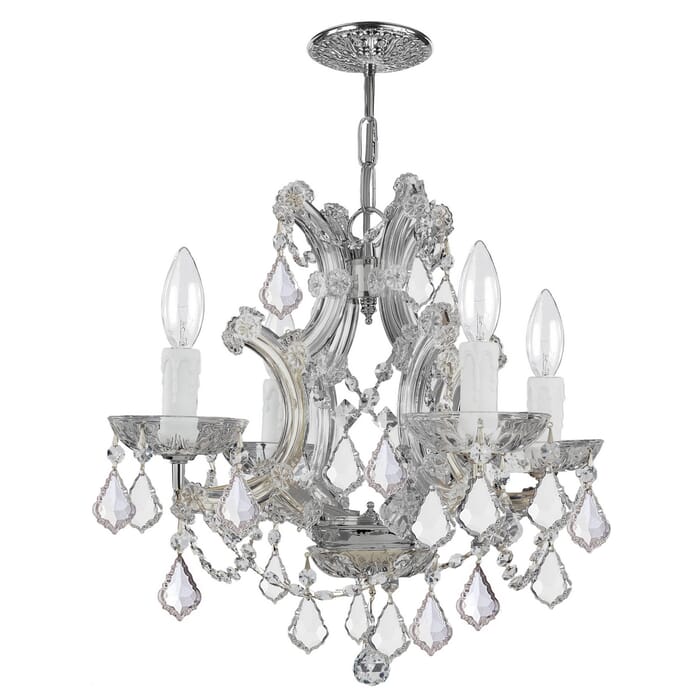 Crystorama Maria Theresa 4-Light 15" Mini Chandelier in Polished Chrome with Clear Swarovski Strass Crystals Crystorama Maria Theresa 4-Light 15" Mini Chandelier in Polished Chrome with Clear Swarovski Strass Crystals