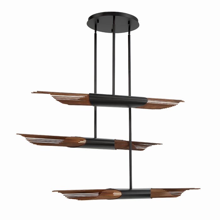 Umura 6-Light LED Chandelier in Black And Aged Gold Umura 6-Light LED Chandelier in Black And Aged Gold
