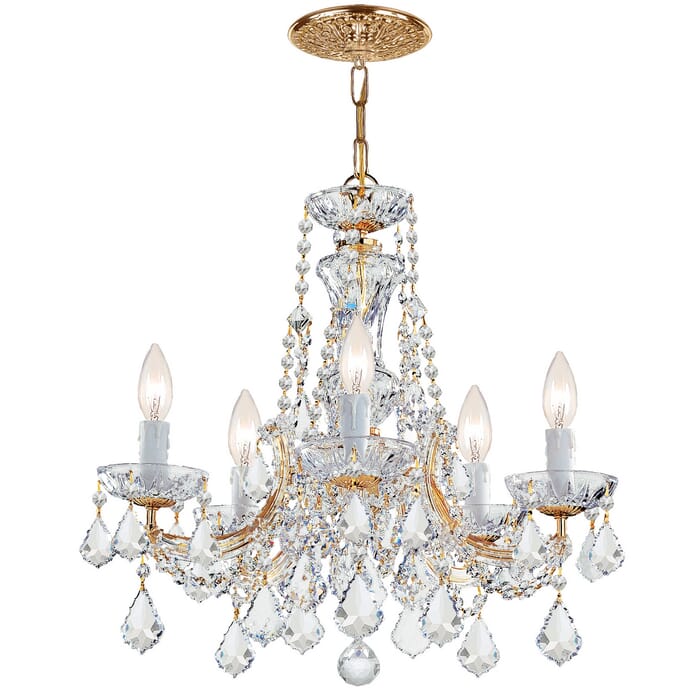 Crystorama Maria Theresa 5-Light 19" Traditional Chandelier in Gold with Clear Spectra Crystals Crystorama Maria Theresa 5-Light 19" Traditional Chandelier in Gold with Clear Spectra Crystals