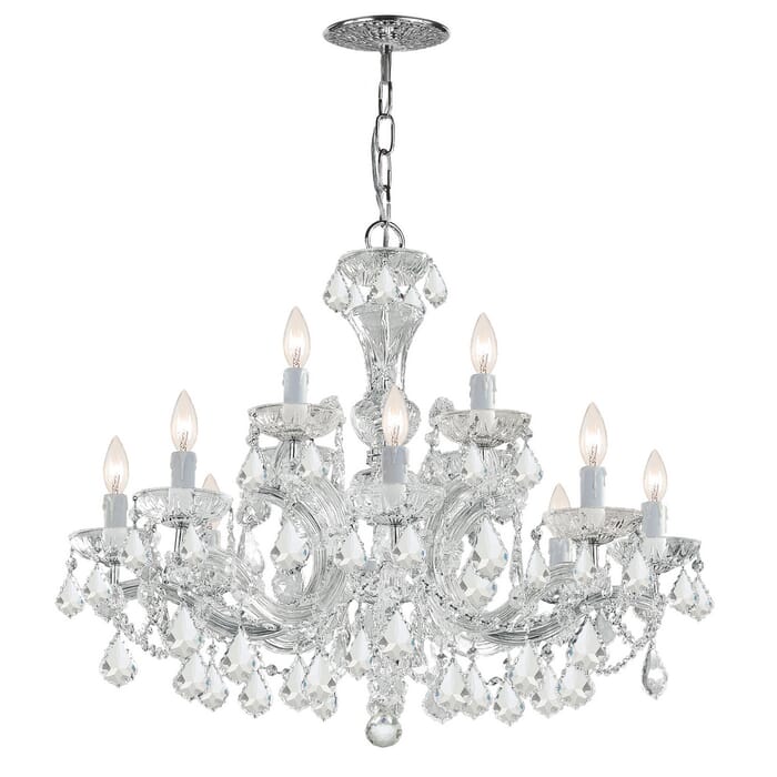 Crystorama Maria Theresa 12-Light 26" Traditional Chandelier in Polished Chrome with Clear Swarovski Strass Crystals Crystorama Maria Theresa 12-Light 26" Traditional Chandelier in Polished Chrome with Clear Swarovski Strass Crystals