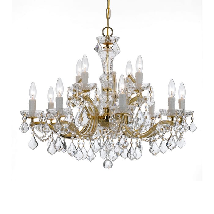 Crystorama Maria Theresa 12-Light 26" Traditional Chandelier in Gold with Clear Hand Cut Crystals Crystorama Maria Theresa 12-Light 26" Traditional Chandelier in Gold with Clear Hand Cut Crystals