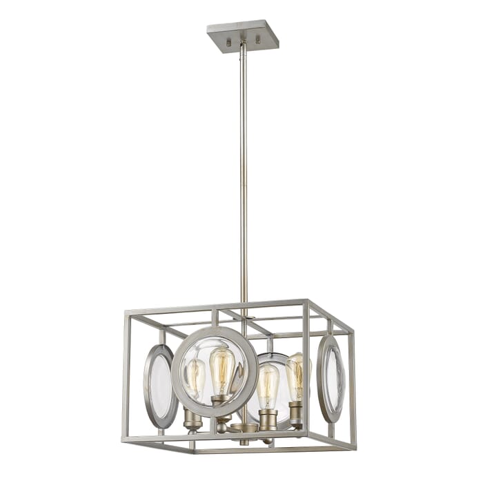 Z-Lite Port 4-Light Pendant Light In Antique Silver Z-Lite Port 4-Light Pendant Light In Antique Silver