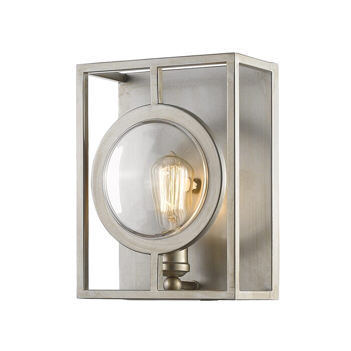 Z-Lite Port 1-Light Wall Sconce In Antique Silver Z-Lite Port 1-Light Wall Sconce In Antique Silver