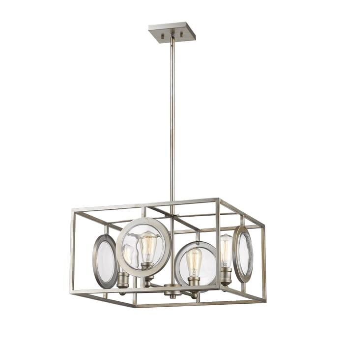 Z-Lite Port 4-Light Pendant Light In Antique Silver Z-Lite Port 4-Light Pendant Light In Antique Silver