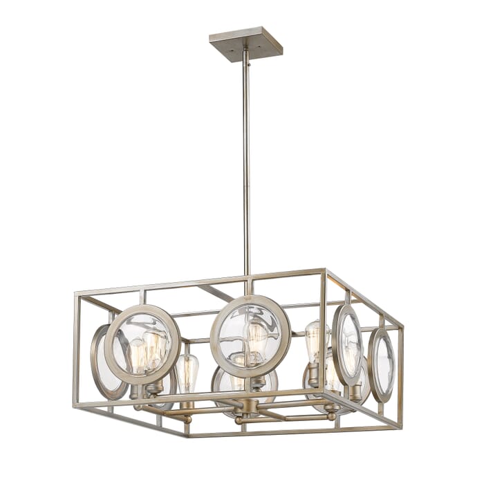 Z-Lite Port 8-Light Pendant Light In Antique Silver Z-Lite Port 8-Light Pendant Light In Antique Silver