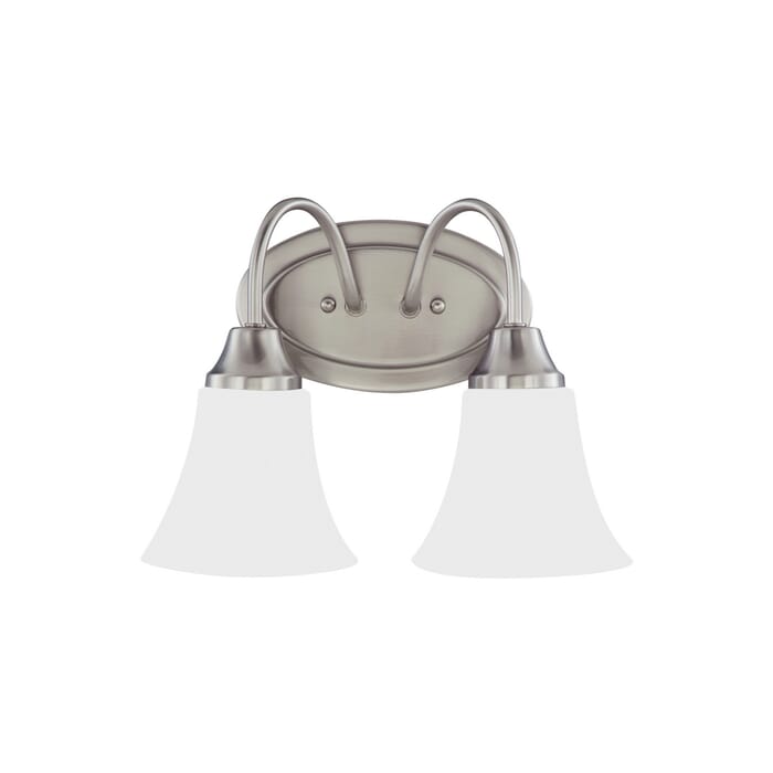 Sea Gull Holman 2-Light 12" Bathroom Vanity Light in Brushed Nickel Sea Gull Holman 2-Light 12" Bathroom Vanity Light in Brushed Nickel