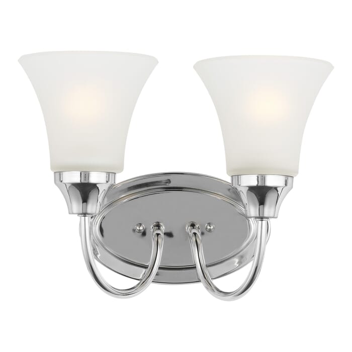 Sea Gull Holman 2-Light Bathroom Vanity Light in Chrome Sea Gull Holman 2-Light Bathroom Vanity Light in Chrome