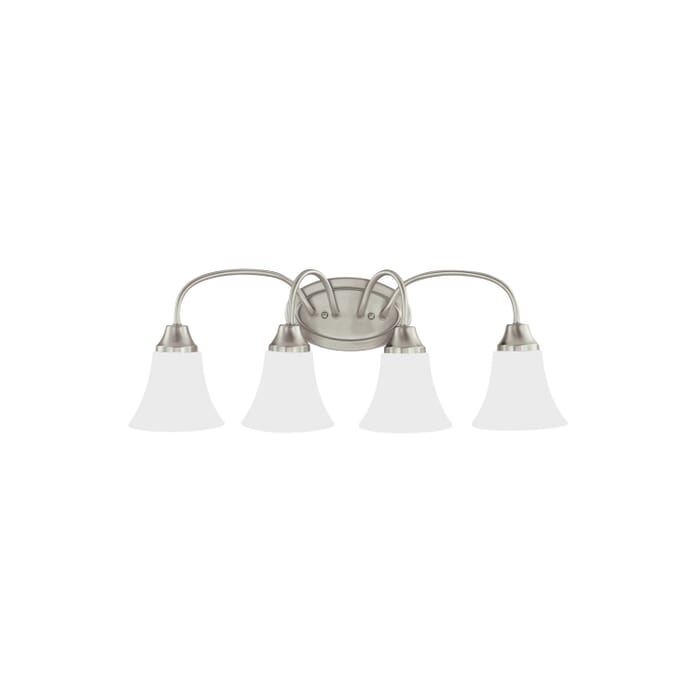 Holman 4-Light Bathroom Vanity Light in Brushed Nickel Holman 4-Light Bathroom Vanity Light in Brushed Nickel