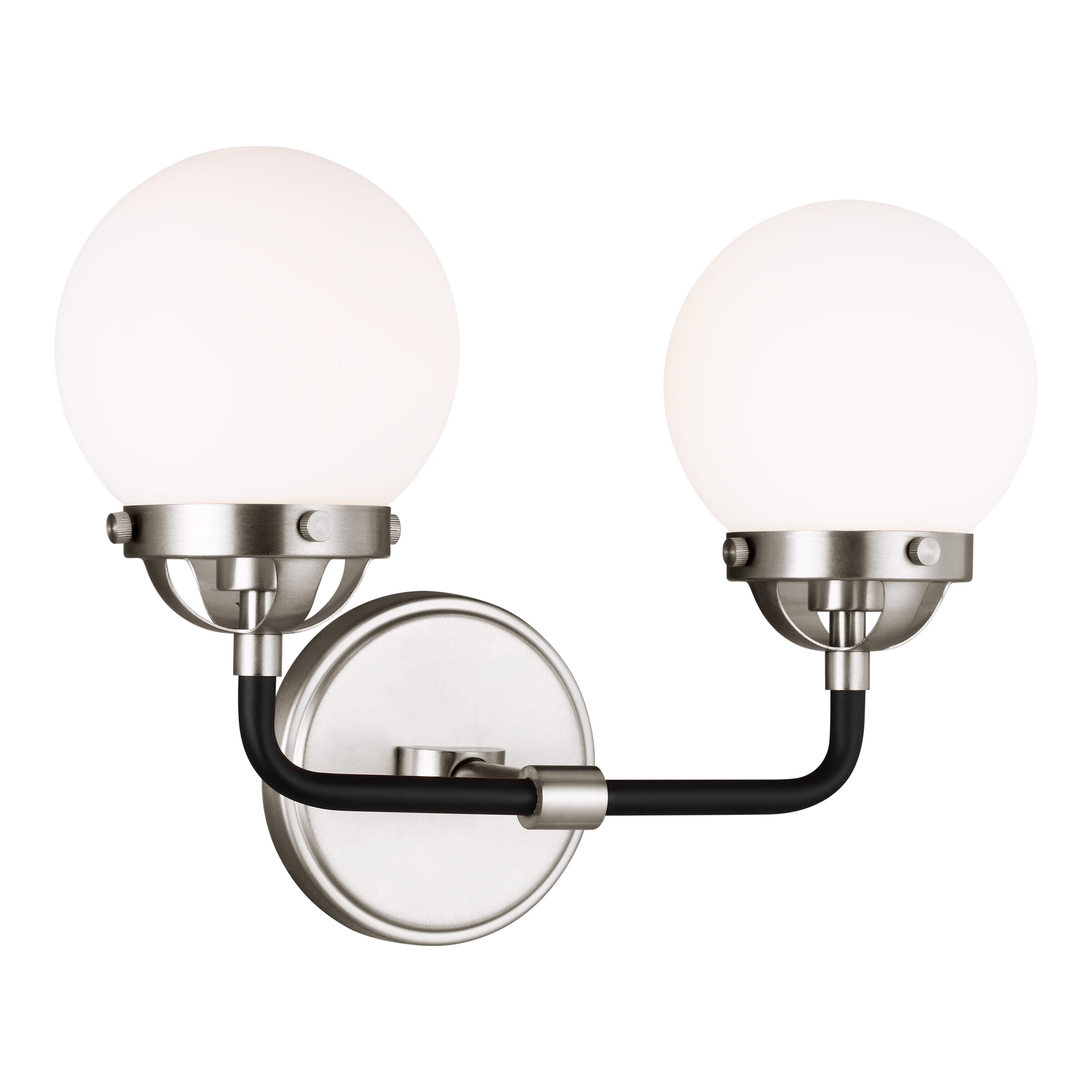 Sea Gull Cafe 2-Light Bathroom Vanity Light in Brushed Nickel