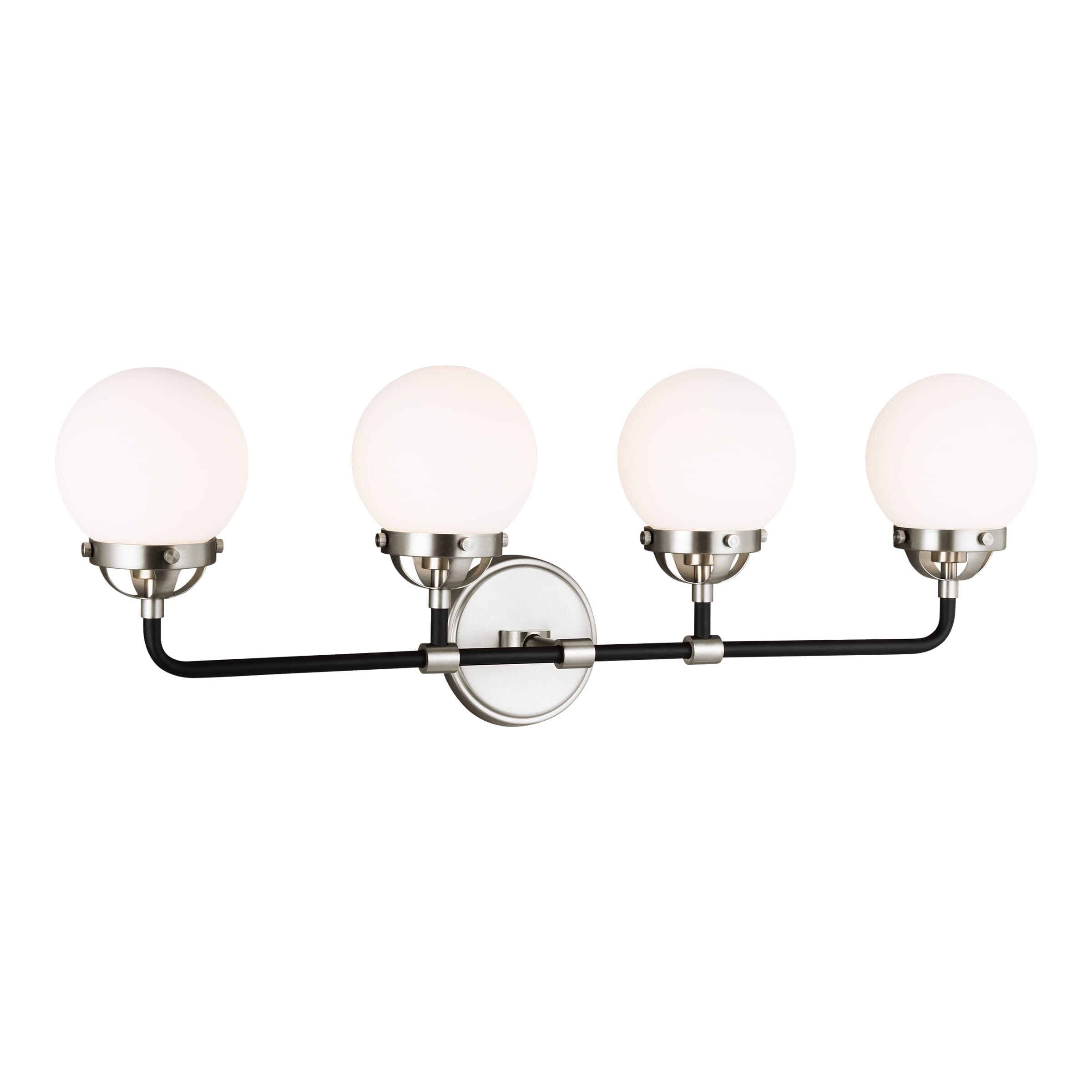 Sea Gull Cafe 4-Light Bathroom Vanity Light in Brushed Nickel