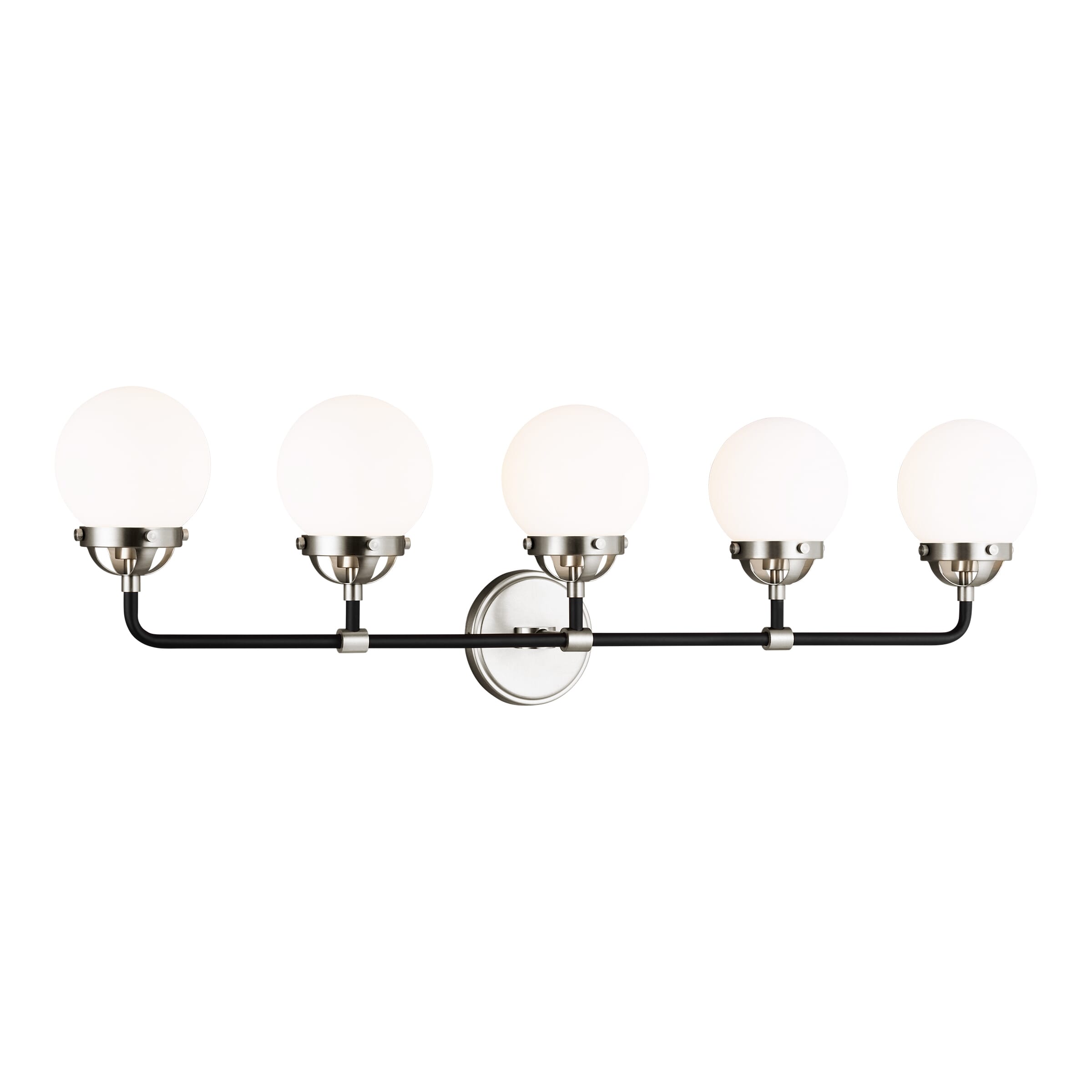 Sea Gull Cafe 5-Light LED Bathroom Vanity Light in Brushed Nickel