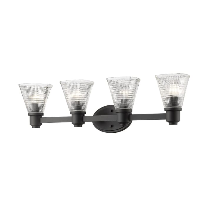 Z-Lite Intrepid 4-Light Bathroom Vanity Light In Bronze Z-Lite Intrepid 4-Light Bathroom Vanity Light In Bronze
