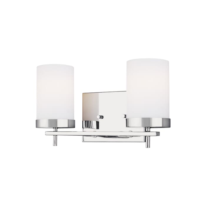 Sea Gull Zire 2-Light Bathroom Vanity Light in Chrome Sea Gull Zire 2-Light Bathroom Vanity Light in Chrome