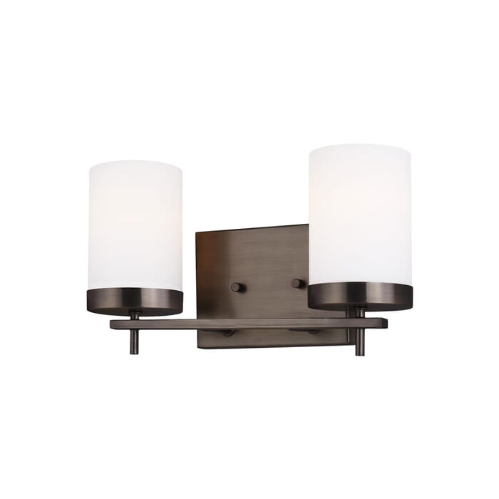 Sea Gull Zire 2-Light Bathroom Vanity Light in Brushed Oil Rubbed Bronze Sea Gull Zire 2-Light Bathroom Vanity Light in Brushed Oil Rubbed Bronze