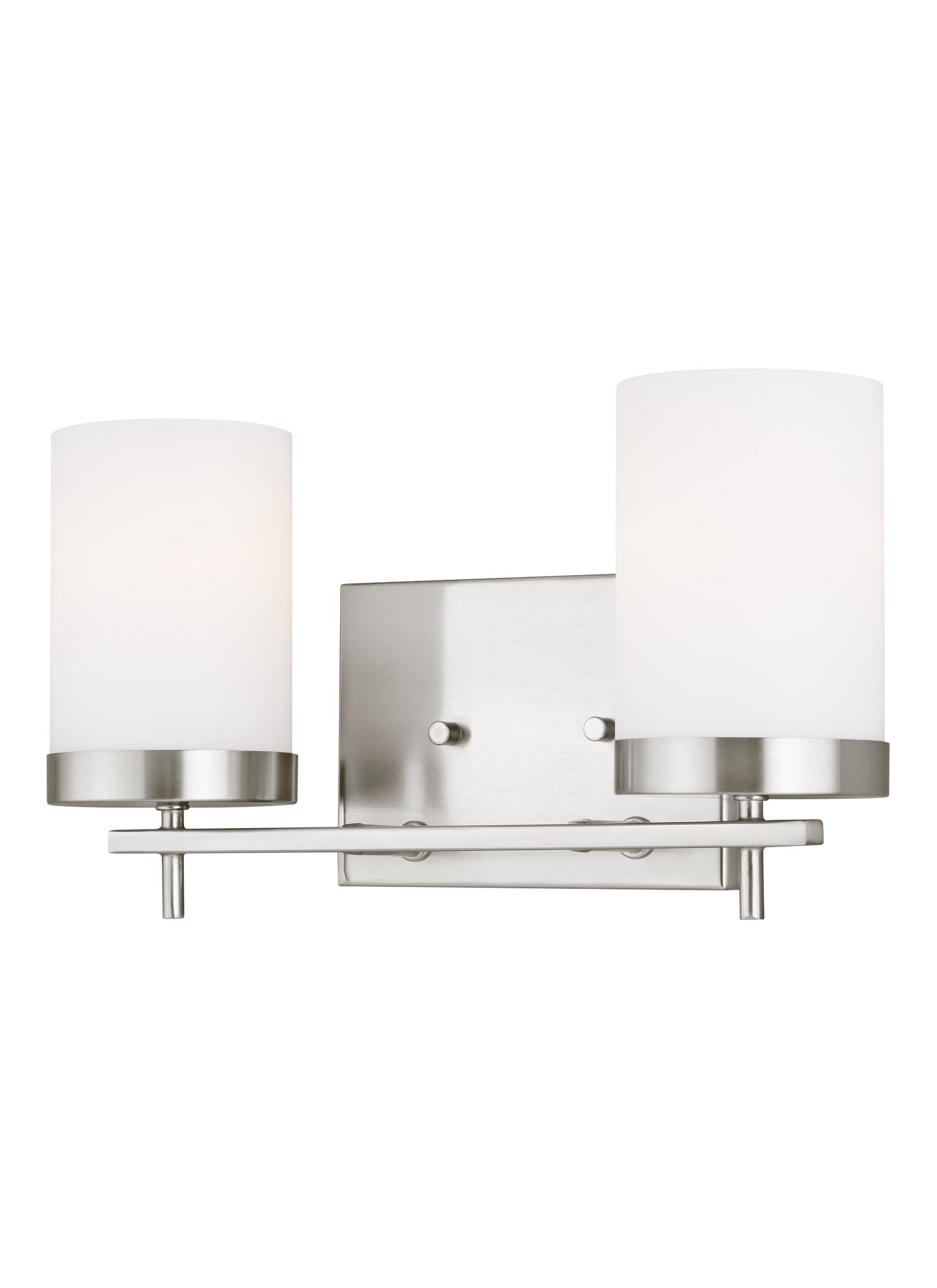 Sea Gull Zire 2-Light LED Bathroom Vanity Light in Brushed Nickel