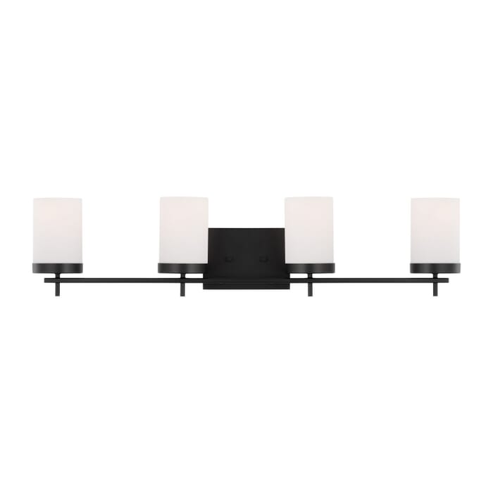Zire 4-Light Bathroom Vanity Light in Midnight Black Zire 4-Light Bathroom Vanity Light in Midnight Black