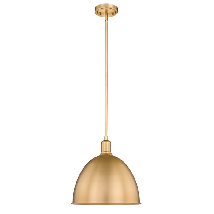 Z-Lite Sawyer 1-Light Pendant Light In Classic Brass Z-Lite Sawyer 1-Light Pendant Light In Classic Brass