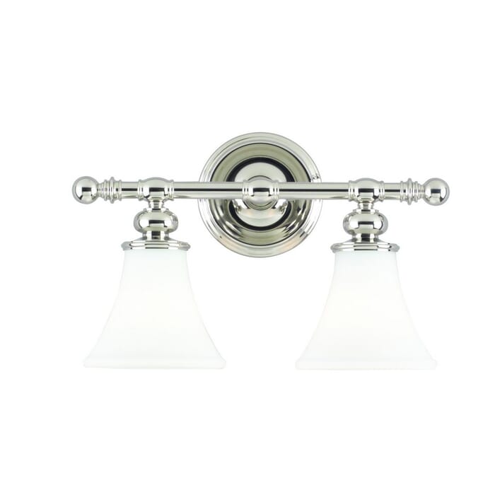Hudson Valley Weston 2-Light 16" Bathroom Vanity Light in Polished Nickel Hudson Valley Weston 2-Light 16" Bathroom Vanity Light in Polished Nickel