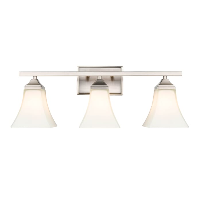 Millennium 3-Light Bathroom Vanity Light in Brushed Nickel Millennium 3-Light Bathroom Vanity Light in Brushed Nickel