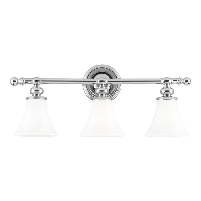 Hudson Valley Weston 3-Light 25" Bathroom Vanity Light in Polished Nickel Hudson Valley Weston 3-Light 25" Bathroom Vanity Light in Polished Nickel