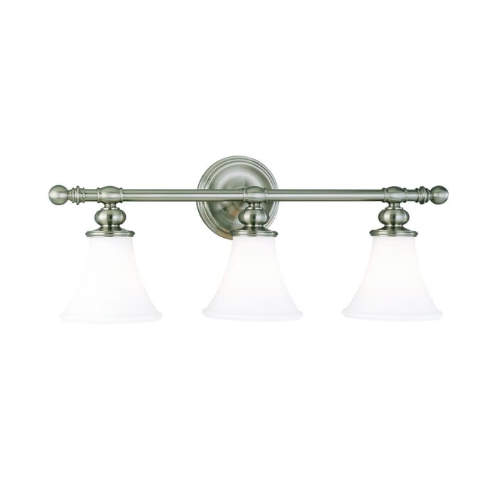 Hudson Valley Weston 3-Light 25" Bathroom Vanity Light in Satin Nickel Hudson Valley Weston 3-Light 25" Bathroom Vanity Light in Satin Nickel