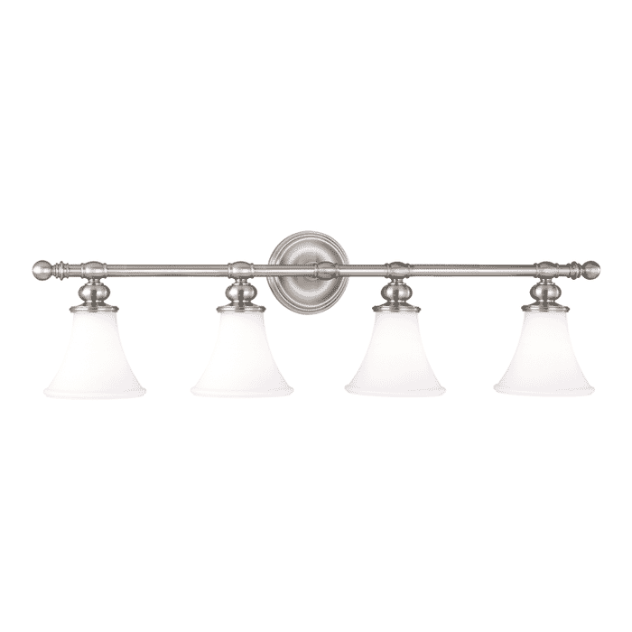 Hudson Valley Weston 4-Light 34" Bathroom Vanity Light in Satin Nickel Hudson Valley Weston 4-Light 34" Bathroom Vanity Light in Satin Nickel