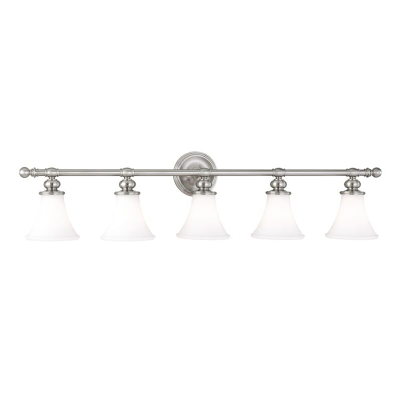 Weston 5-Light 43" Bathroom Vanity Light in Satin Nickel